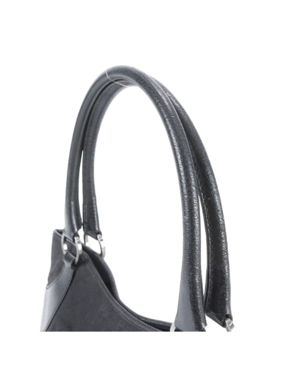 Gucci GG Canvas Leather Tote Shoulder Hand Black - Picture 2 of 9